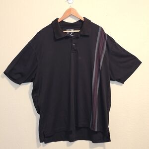 St. John's Bay Black Polo with Striped Accent